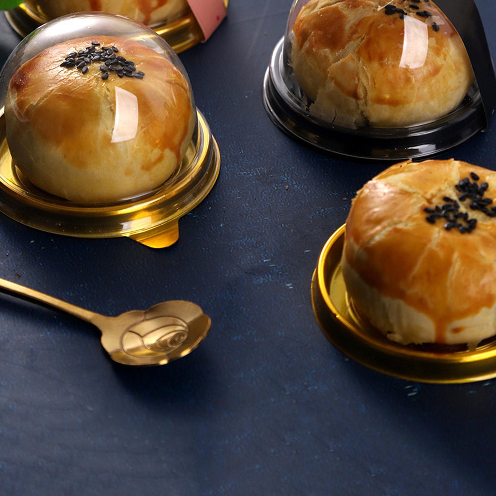 50Pcs Individual Cupcake Container Cupcake Carrier Holder Box Mooncake Box Transparent Muffin Dome Holder Box for Home Pastry Cookies Muffin