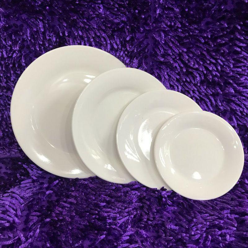 Đĩa Sứ Sâu Trắng Trơn Hàng Đẹp Dày Dặn