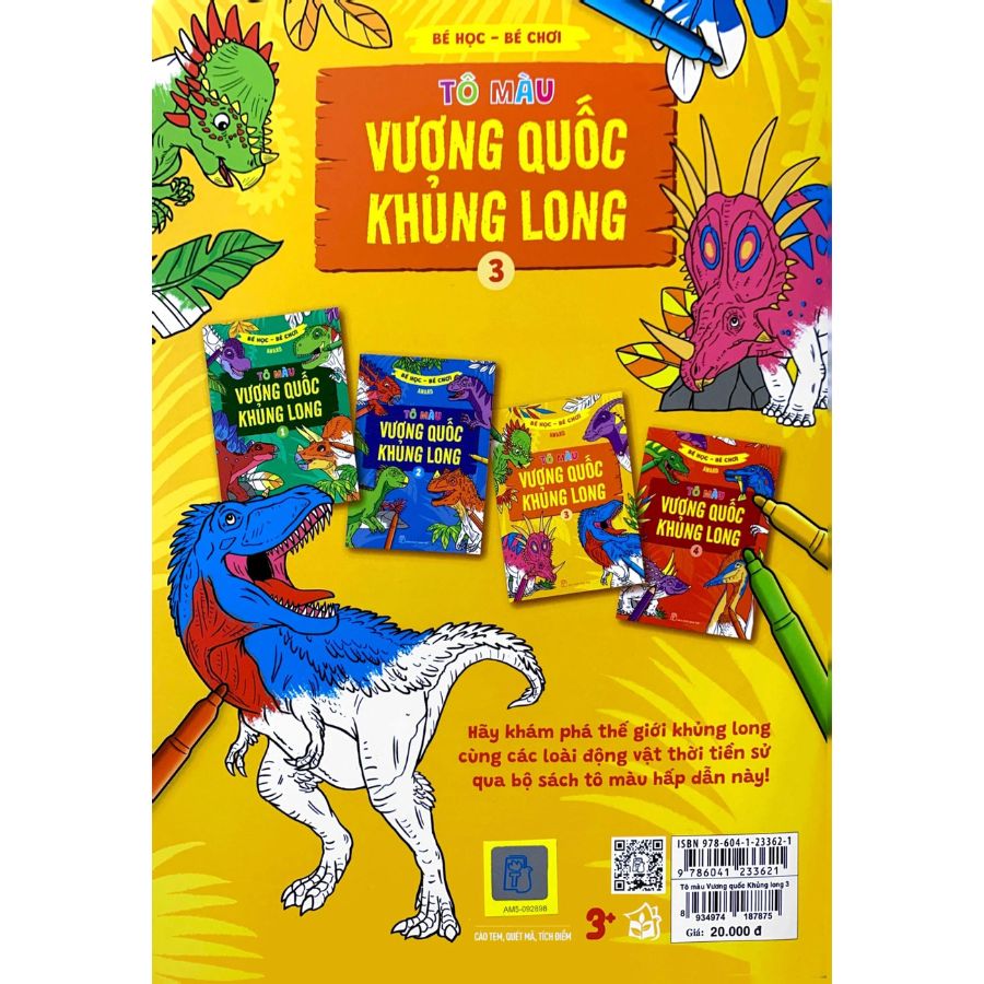 Bé học - bé chơi - Tô màu vương quốc khủng long
