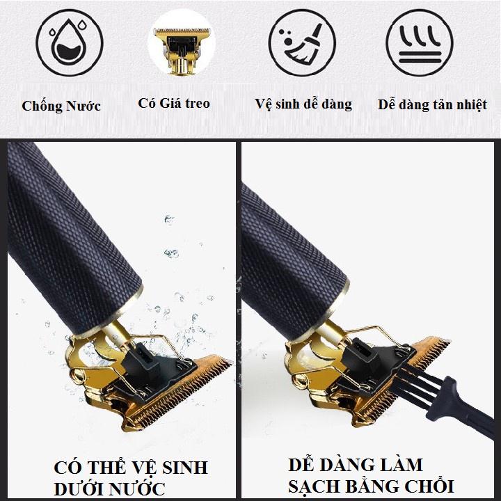 Tông Đơ T9 Cắt Tóc, Chấn Viền Chuyên Nghiệp Không Dây Sạc Pin Chuyên Dụng Cho Nam