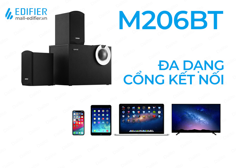 Loa Bluetooth Edifier M206BT (Màu Đen), Vi Tính 2.1, Công Suất 34W, Nghe Nhạc Driver Bass 131mm