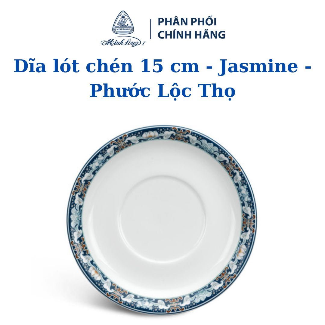 Dĩa lót 15cm Jasmine Phước Lộc Thọ - Gốm sứ cao cấp Minh Long