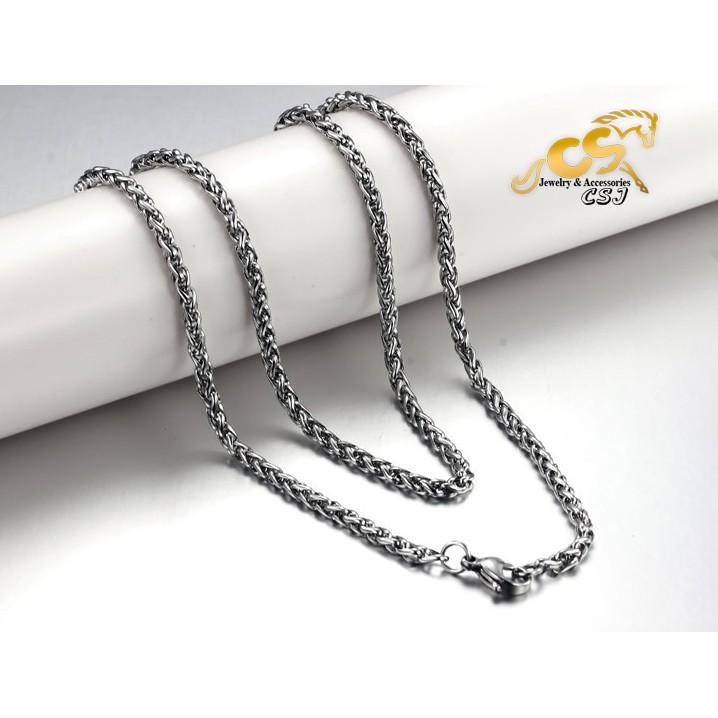 Dây chuyền nam inox kiểu bông dừa 6mm kiểu xoắn sáng đẹp, không đen, không gỉ - Đem lại phong độ đẳng cấp cho người đeo