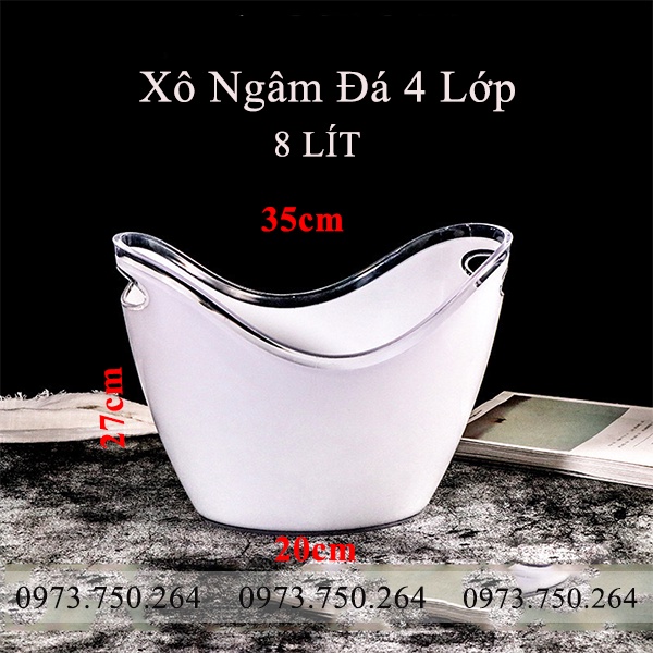 Xô ướp lạnh rượu vang 8 lít trắng đục