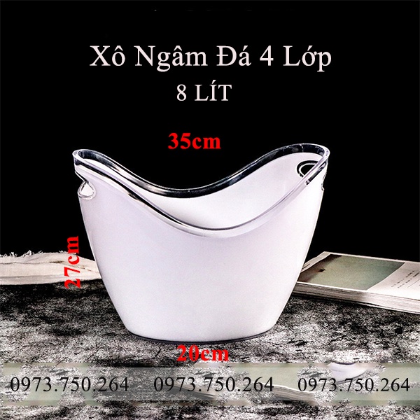 Xô ướp lạnh rượu vang 8 lít trắng đục (Để được 3 - 4 chai vang)