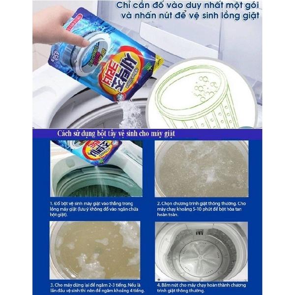 Gói bột tẩy vệ sinh lồng máy giặt Hàn Quốc siêu sạch (450g)