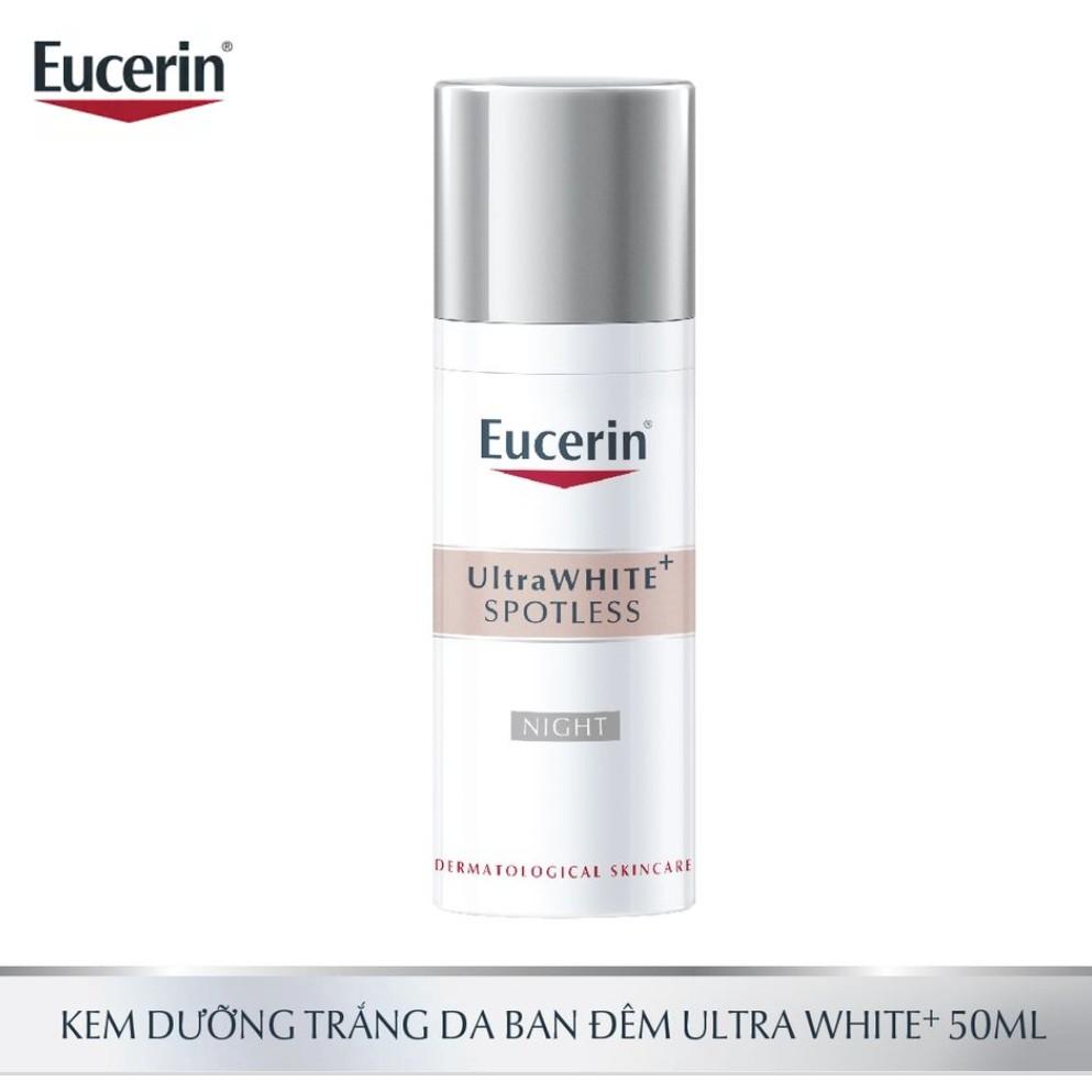 Combo Eucerin Sữa Rửa Mặt Và Kem Dưỡng Giảm Thâm Nám Ultrawhite+ Spotless Cleansing Foam 150g & Night 50ml
