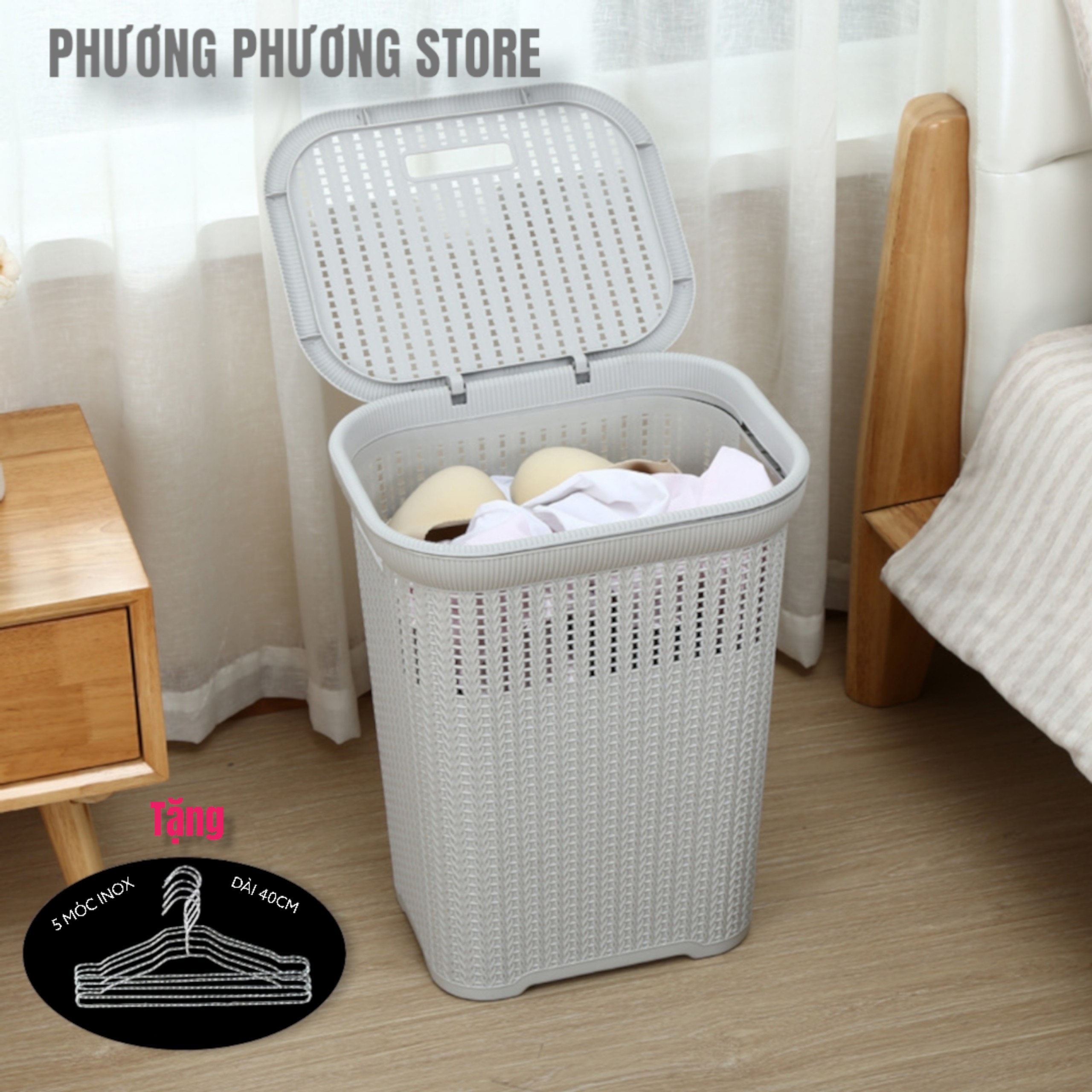 Giỏ đựng đồ quần áo có nắp Hàn Quốc Cao Cấp