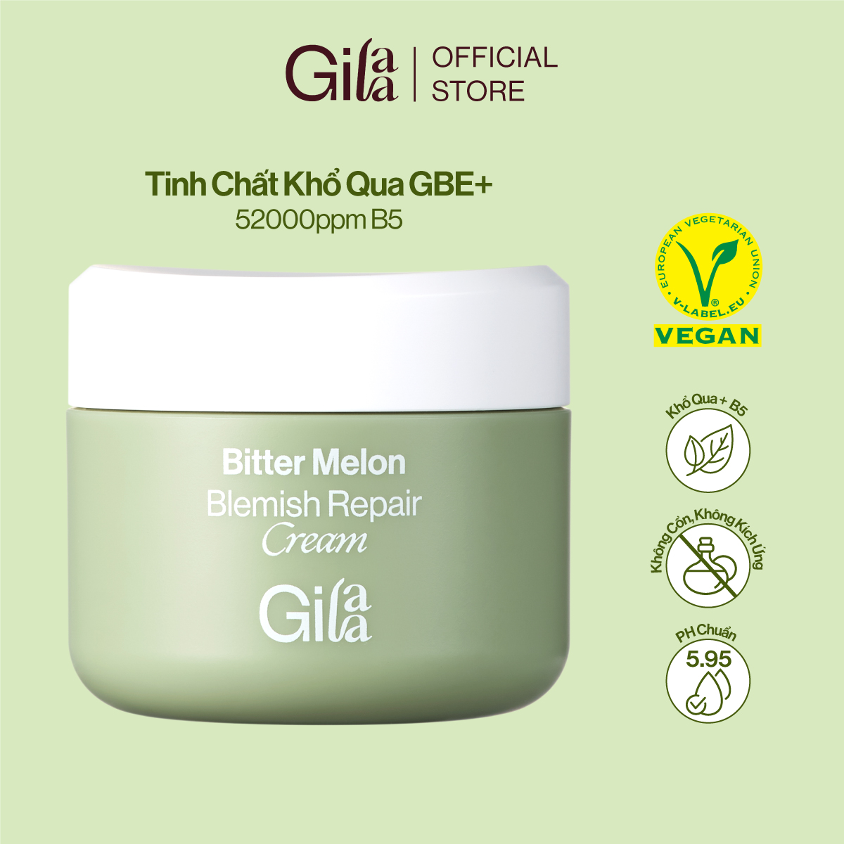 Kem Dưỡng Khổ Qua + B5 Gilaa Blemish Repair giúp Phục Hồi Giảm Mụn 50ml