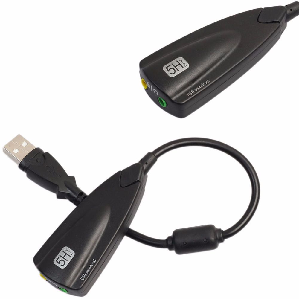 USB âm thanh 5HV2 - chuyển đổi từ cổng USB ra cổng âm thanh 3.5mm - Hàng nhập khẩu