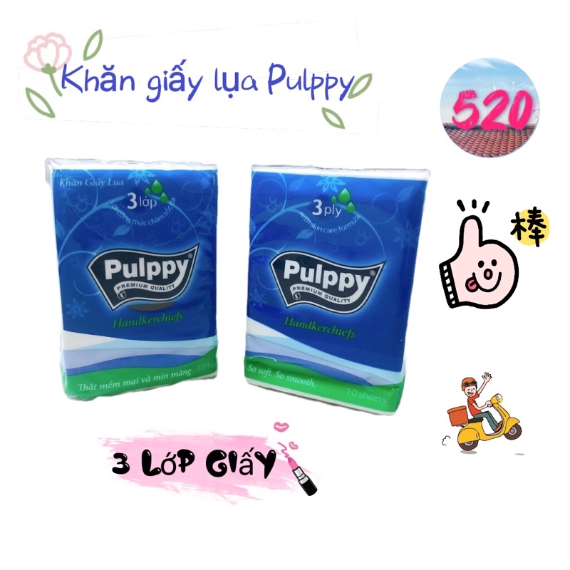 Khăn giấy lụa Pulppy 3 lớp / Khăn giấy bỏ túi Pulppy 3 lớp