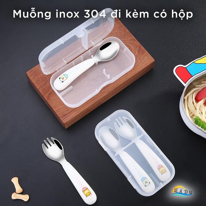 Khay Ăn Dặm Cho Bé Chống Đổ Inox 304 Có Nắp Cao Cấp Đạt Chất Lượng Đức SSGP