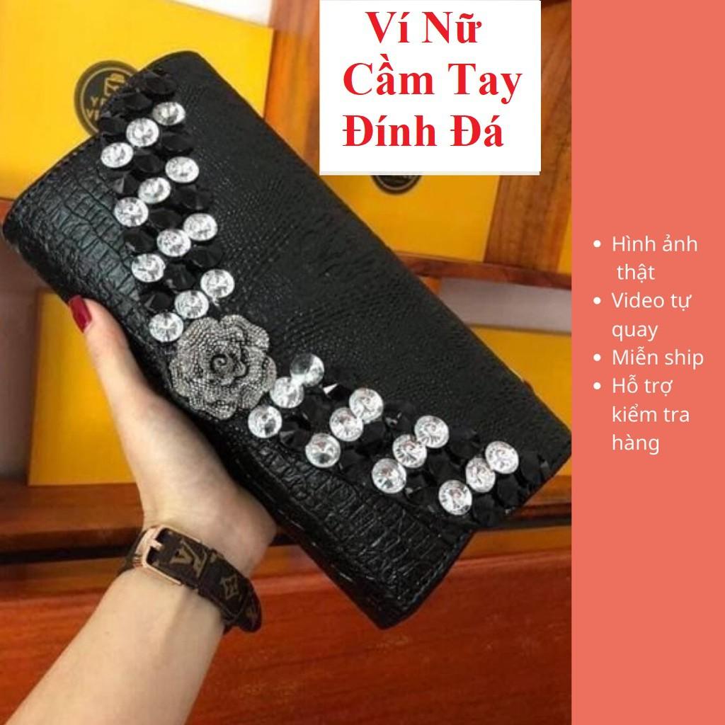 Ví Nữ Cầm Tay Gắn Đá Siêu Sang - Ví đính đá