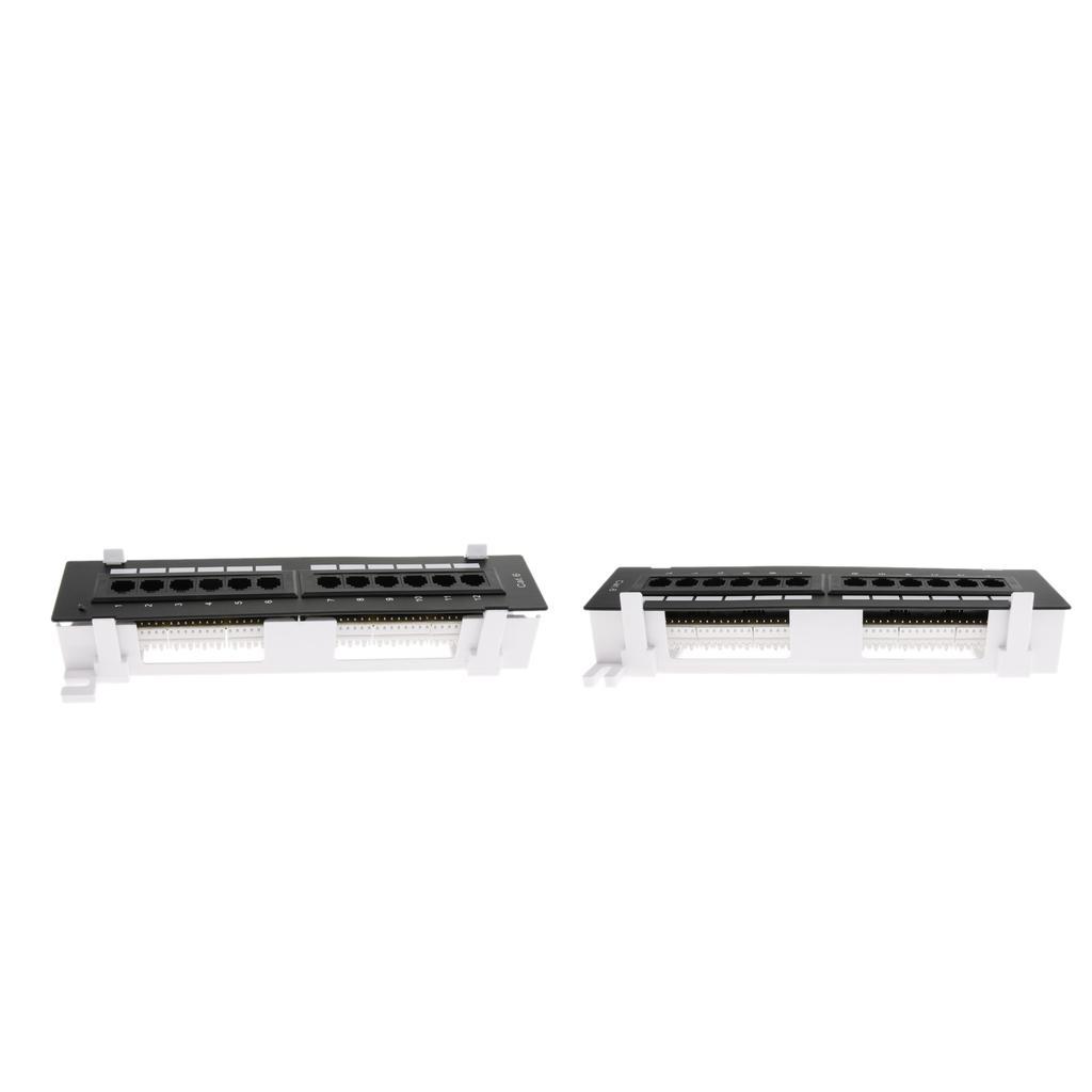 2Pcs 12 Port Sockets CAT5e/6 Patch Panel Wall Mount UTP Network Patchpanel