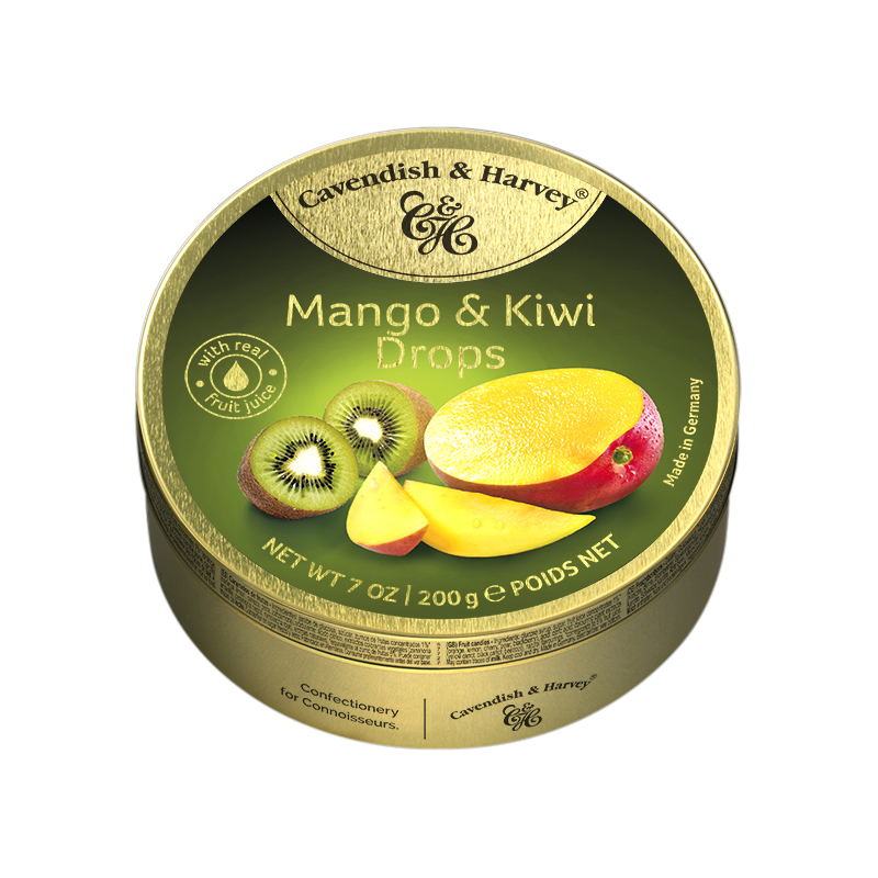 Kẹo Kiwi Xoài Cavendish & Harvey (175g) Mango & Kiwi Drops Cao Cấp 