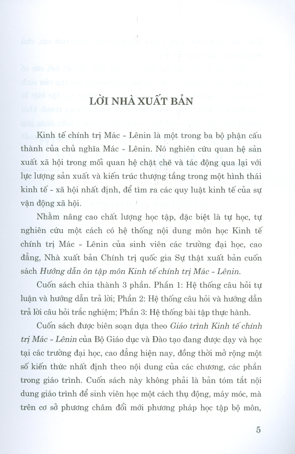 Hướng Dẫn Ôn Tập Môn Kinh Tế Chính Trị Mác - Lênin (Tài liệu ôn tập dựa theo Giáo trình Kinh tế Chính trị Mác - Lênin của Bộ Giáo dục và Đào tạo hiện hành)