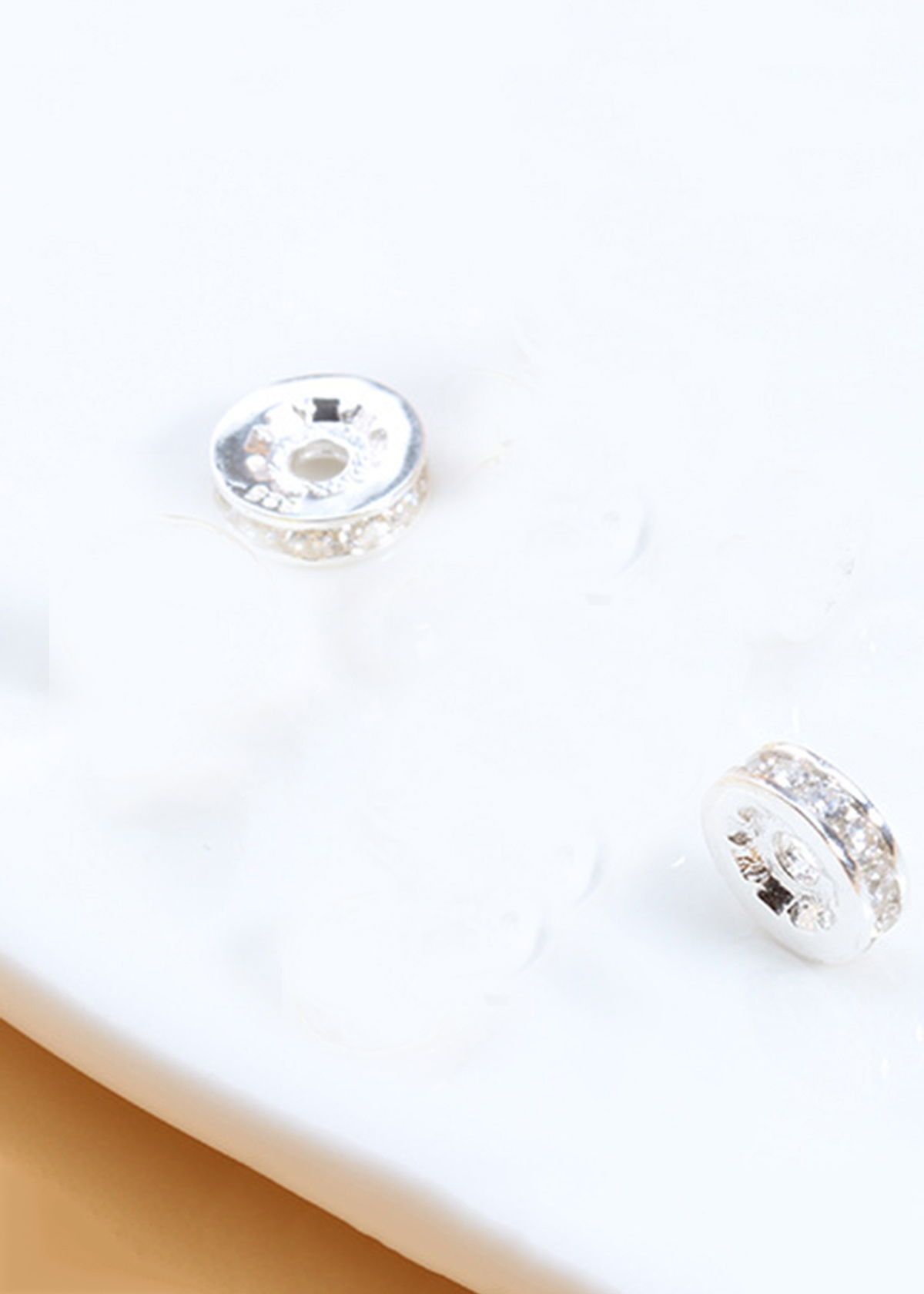 Combo 2 cái charm bạc vách ngăn hạt đính đá trang trí - Ngọc Quý Gemstones