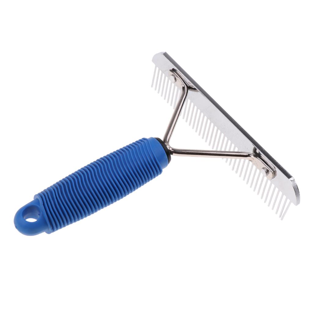 Dog Cat Hair Comb Pet Fur Knot Remove Rake Shedding Grooming Brush Blue