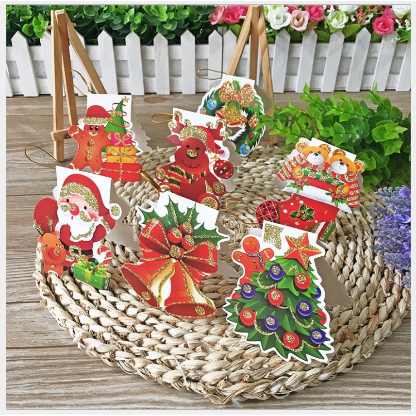 THIỆP NOEL- GIÁNG SINH nhỏ nhắn treo cây thông cực cute