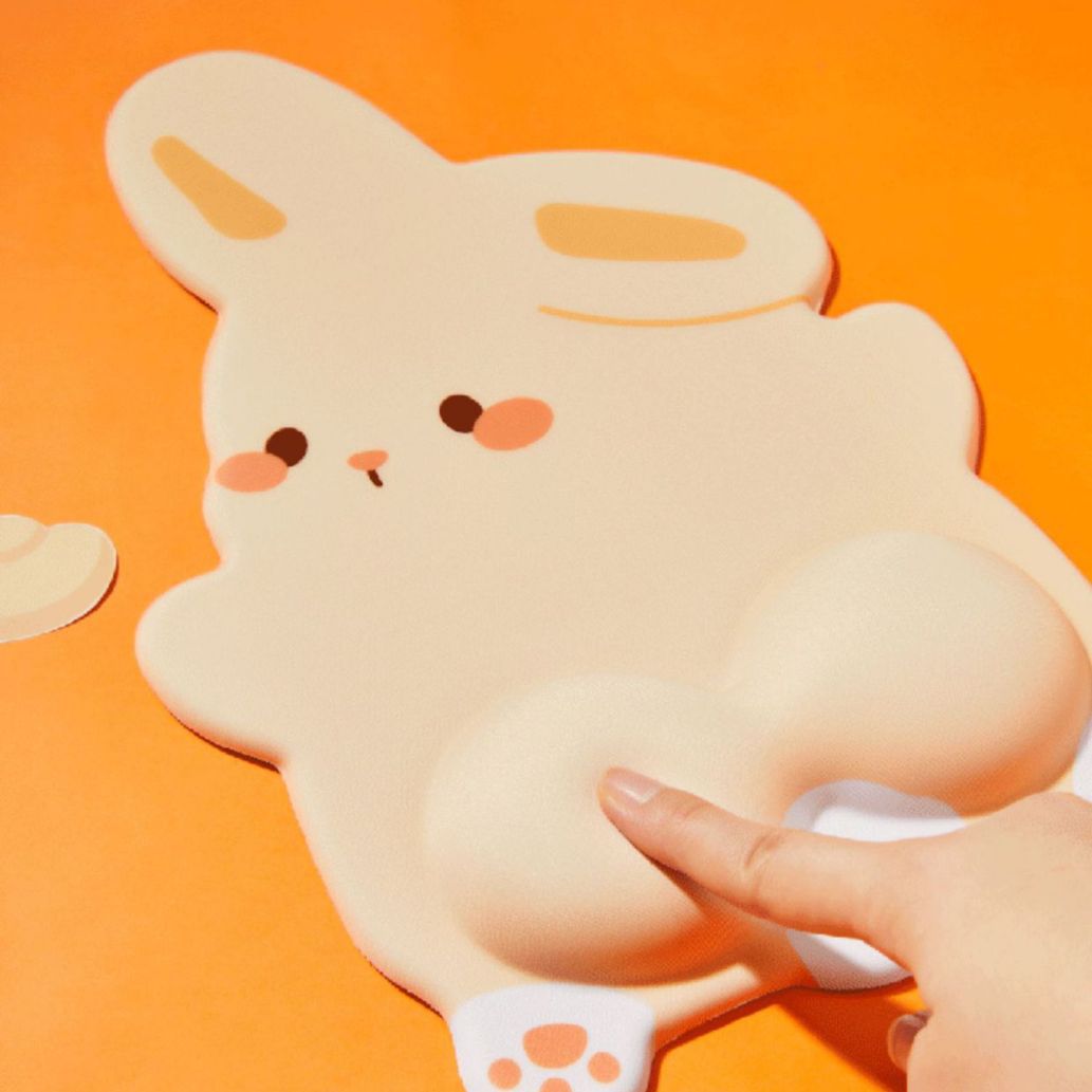Miếng Lót Chuột Mouse Pad Đệm Kê Tay Chóng Mỏi 3D Thỏ Con Chống Mỏi Đau Cổ Tay_ Hàng chính hãng