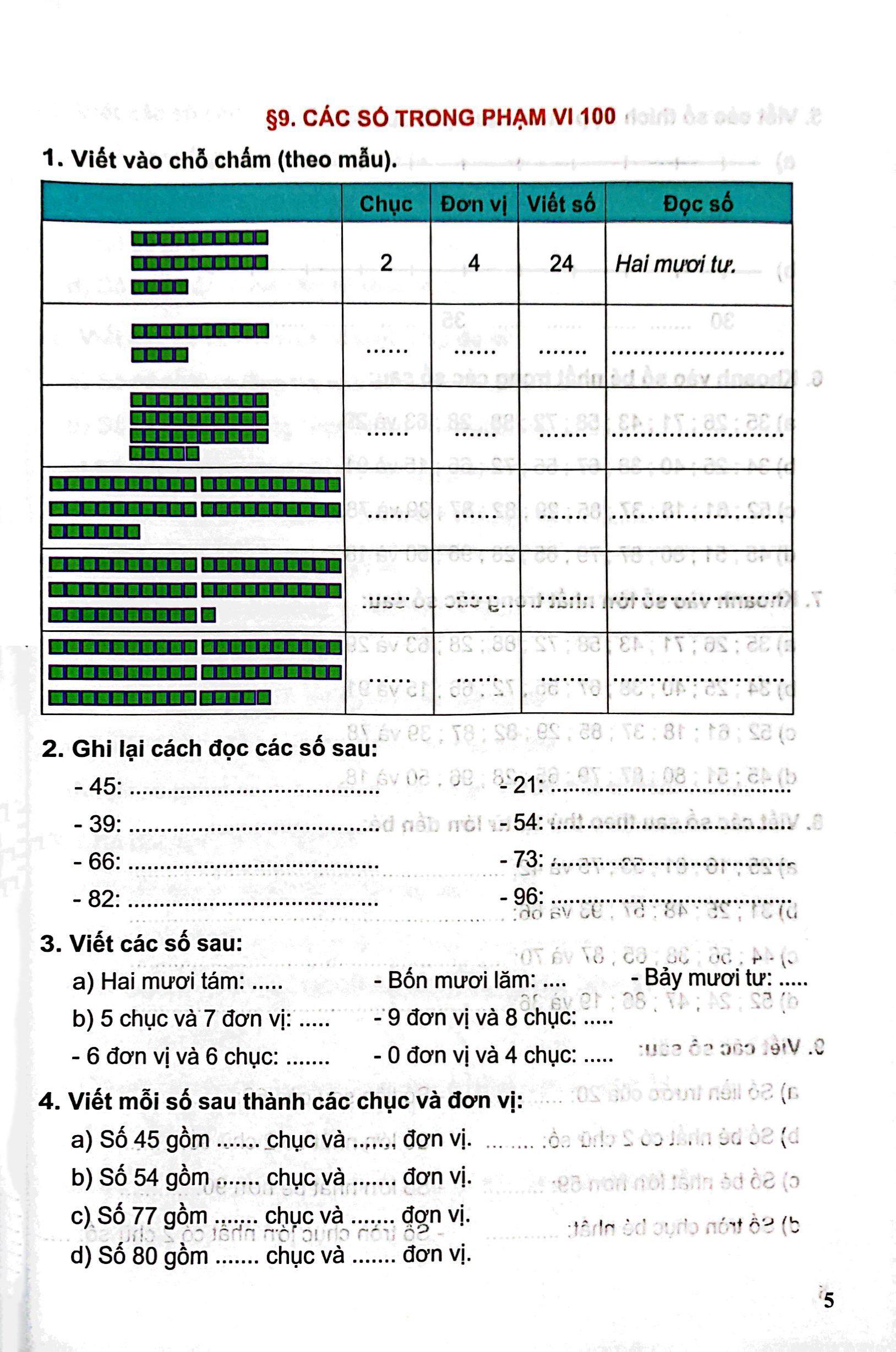 Bài Tập Phát Triển Năng Lực Học Sinh Môn Toán Lớp 1 - Tập 2