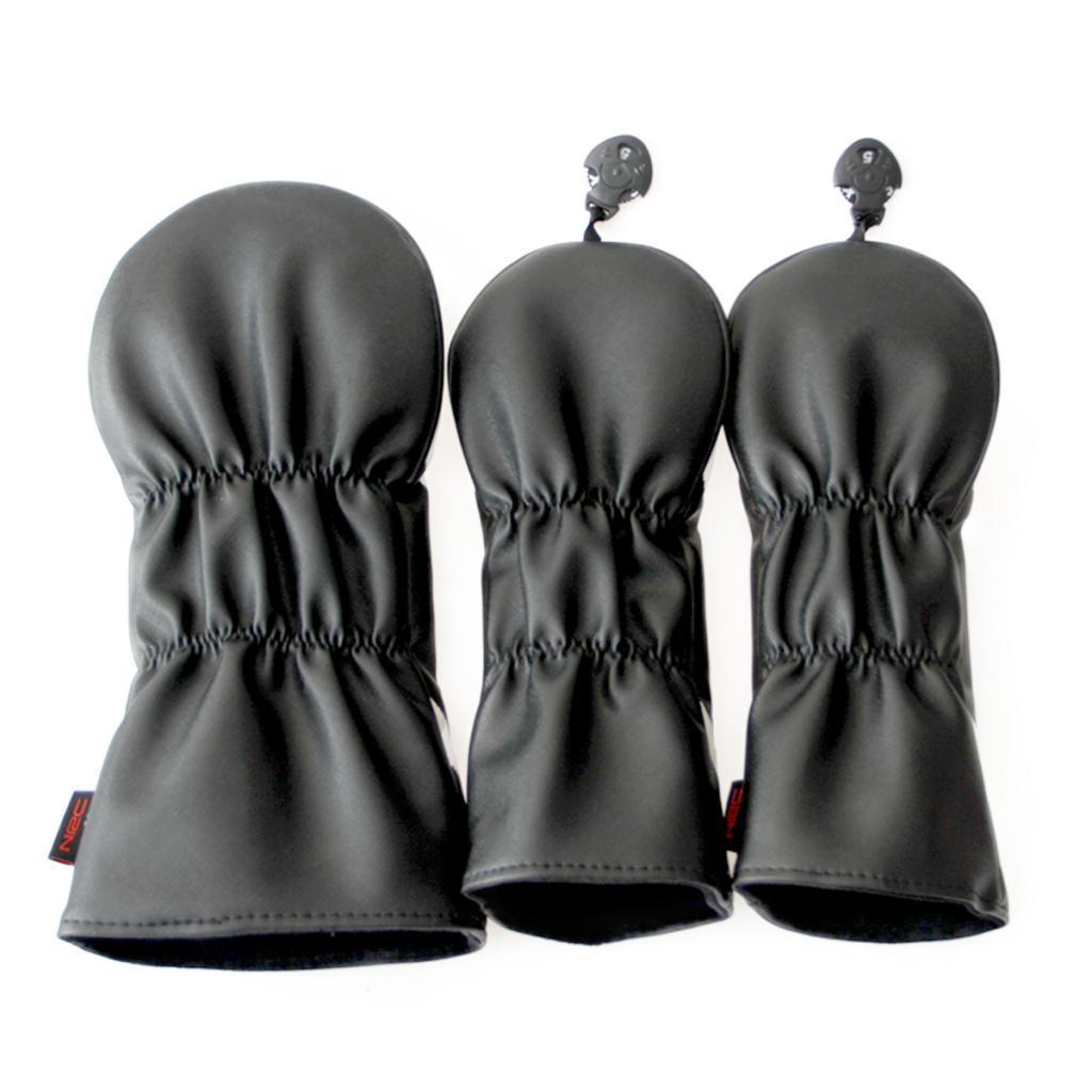 3pcs Golf Club Head Cover Golf Wood Driver Headcover Protector w/ Number Tag