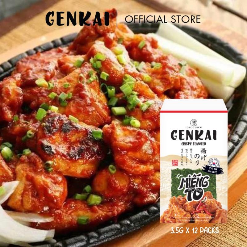 Snack Tảo Biển Siêu Giòn GENKAI Vị Gà Cay Hàn Quốc 42g  (3.5g x 12 gói)