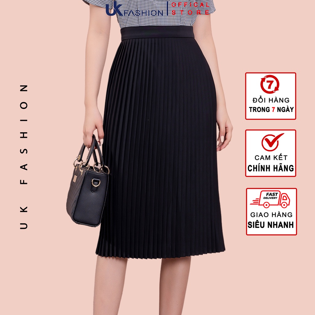 Chân Váy Xếp Ly Công Sở NK Fashion Thiết Kế Dáng Dài Basic Dập Ly Nhỏ NKCV2107001