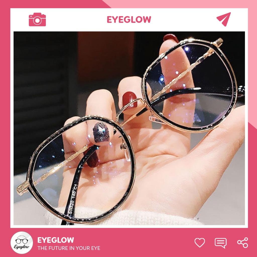 Mắt kính gọng kim loại chống ánh sáng xanh EYEGLOW gọng kính thời trang dành cho nữ phiên bản đặc biệt cực hot EG2202