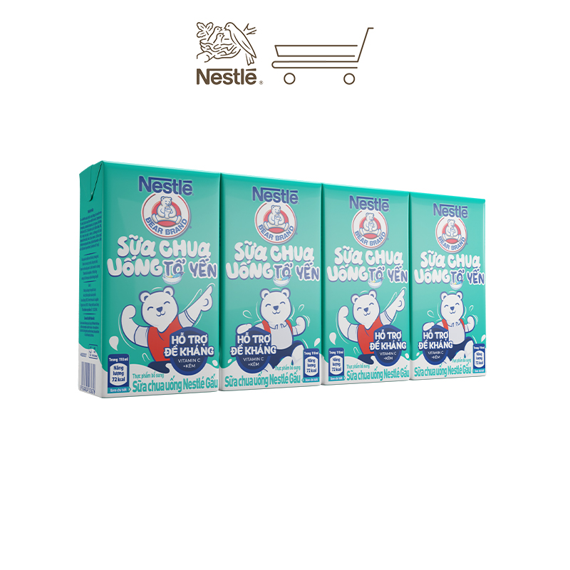 Sữa chua tổ yến Nestlé Yogu Gấu - thùng 48 hộp x 110ml