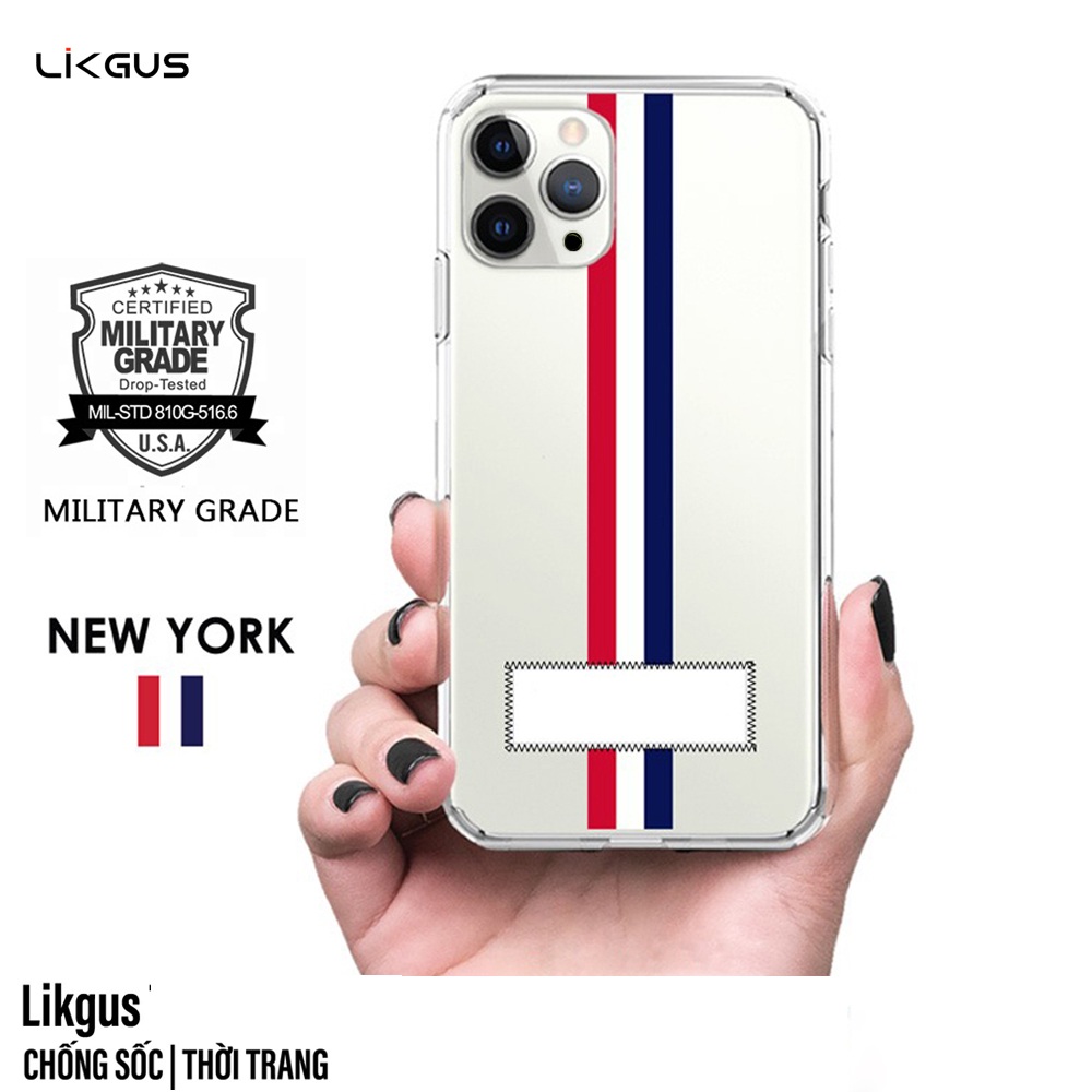 Ốp lưng chống sốc cho iPhone 14 Plus (6.7 inch) hiệu Likgus Thom Browne (bảo vệ toàn diện, chất liệu cao cấp, thiết kế thời trang 3 sọc màu) - hàng nhập khẩu