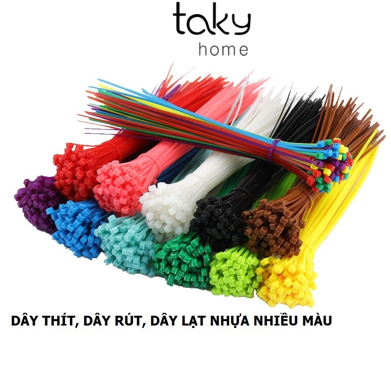 Set 100 Dây Thít, Lạt Nhựa, Dây Rút Nhiều Màu Lựa Chọn, Nhỏ Gọn, Tiện Lợi, Công Cụ Tiện Dụng Cho Gia Đình. Taky home 5600