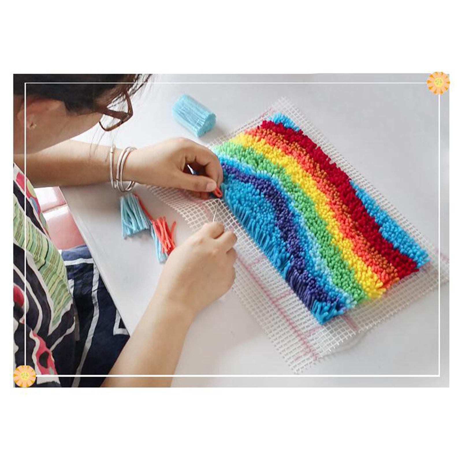 2 Sets Latch Hook Rugs Carpets Cushion Mat Making Kit Crafts for Beginner