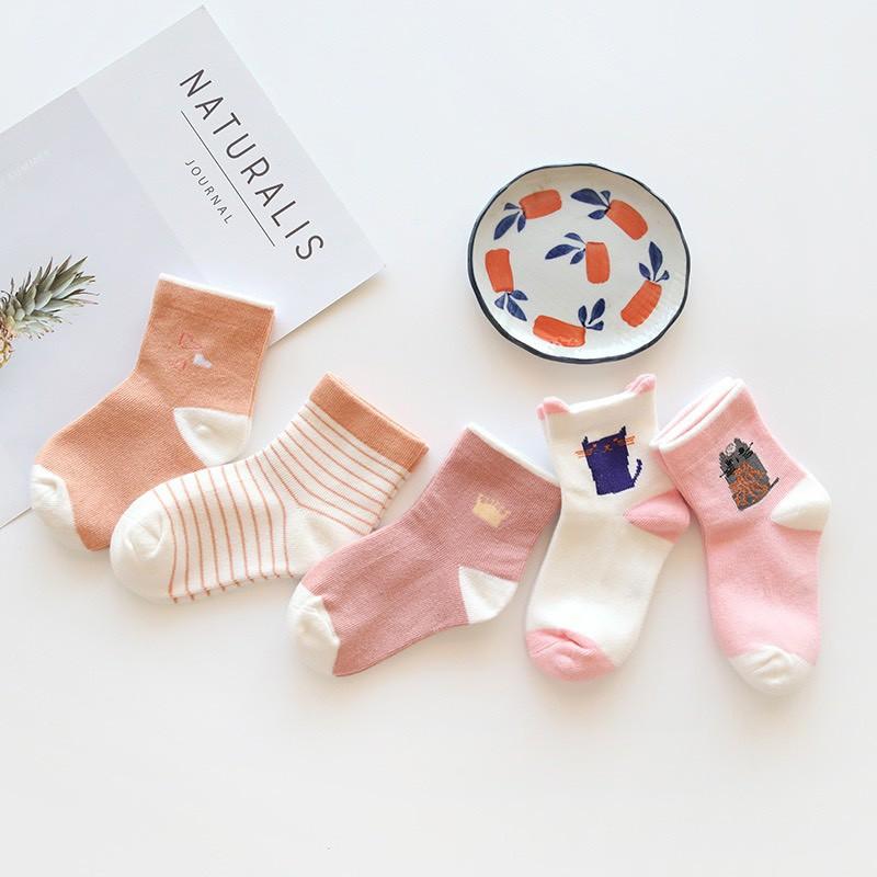 Set 5 tất chất mềm đẹp cho bé