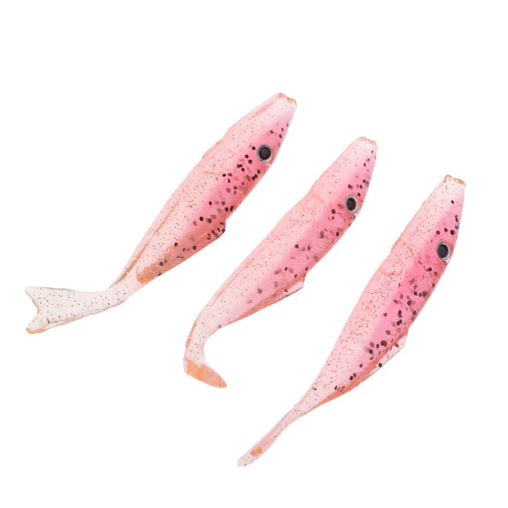 3pcs Soft Fishing Lure Worm Swimbait CrankBait Bass Trout Shad Fish Lure High Quality Durable to Use