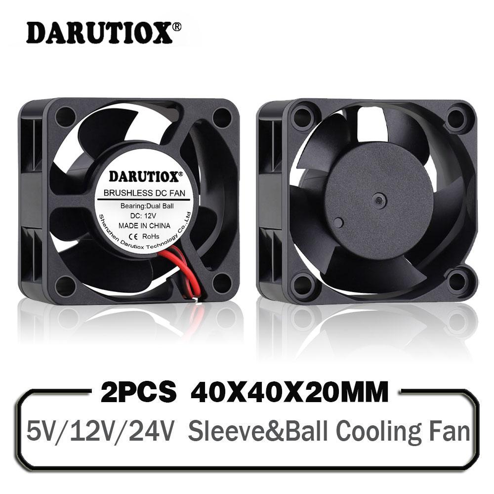 2 miếng Quạt làm mát 40mm 40x40x20mm làm mát 24V 12V 5V 4020 Máy tính Vỏ làm mát 2Pin 3Pin Fank Fan 3D Quạt máy in 3D