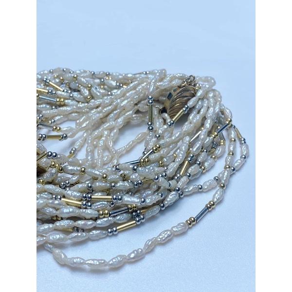 Chuỗi Đeo Cổ 5 Tầng Hạt Gạo Nhí 3 Ly Thanh Lịch - Trường Thịnh Ngọc Trai