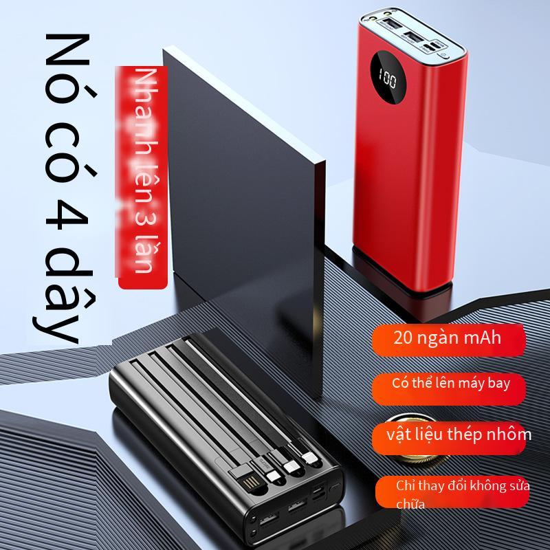 Giao hàng nhanh cao cấp cáp khép kín 20000 mAh màn hình hiển thị kỹ thuật số màn hình hợp kim điện thoại di động sạc dự phòng kho báu logo quà tặng