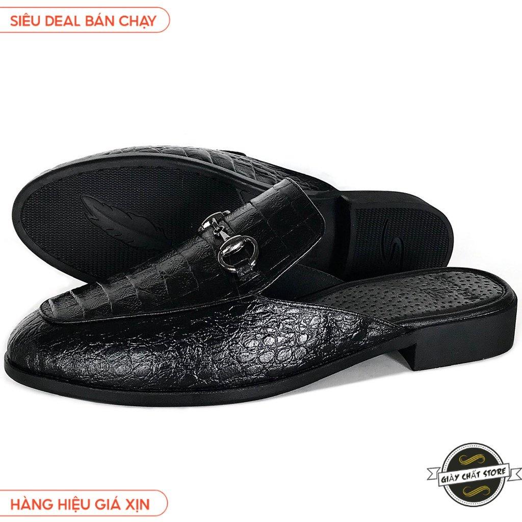 Giày Sục Nam Da Pu In Vân Cá Sấu Cao Cấp Tefoss Mules Shoes - HT01