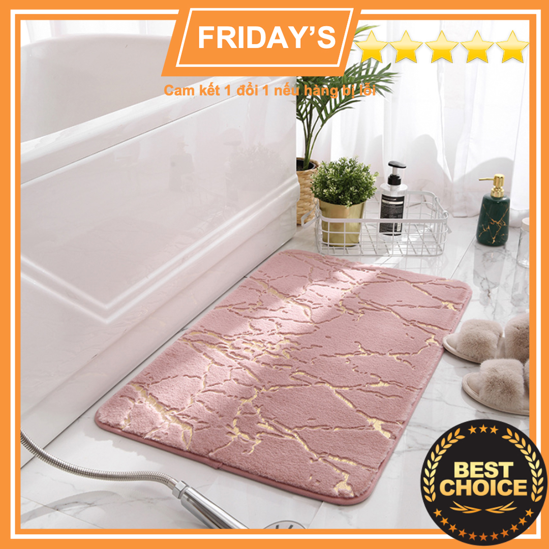 Thảm Chùi Chân, Lau Chân Siêu Hút Nước, Mạ Vàng Sang Trọng, Chống Trượt, An Toàn Khi Sử Dụng – Hồng – 50x80cm