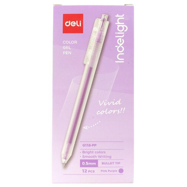 Bút Gel Bấm Deli 0.5mm EG118-PP Màu Tím