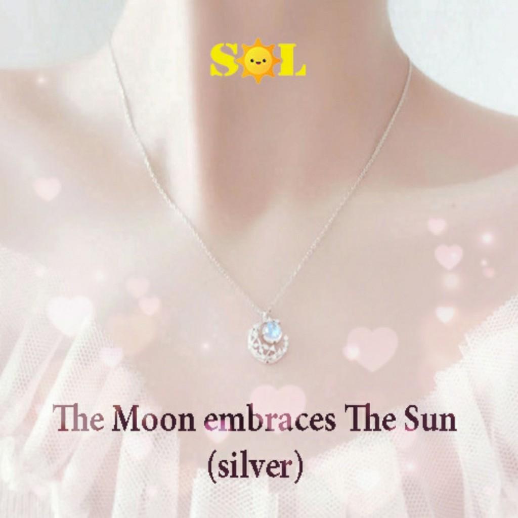 Dây chuyền nữ mặt trăng ôm mặt trời (silver)