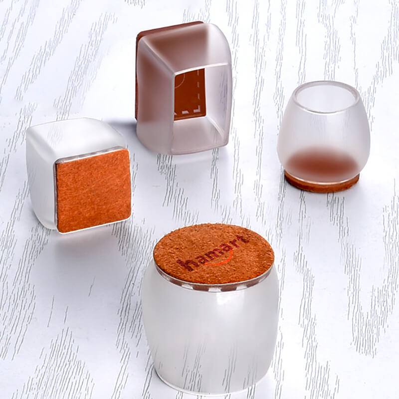 SET 4 Đệm Lót Chân Bàn Ghế Vuông Tròn Chống Ồn Hamart Bọc Chân Ghế Gỗ Silicone Chống Xước Sàn Nhà