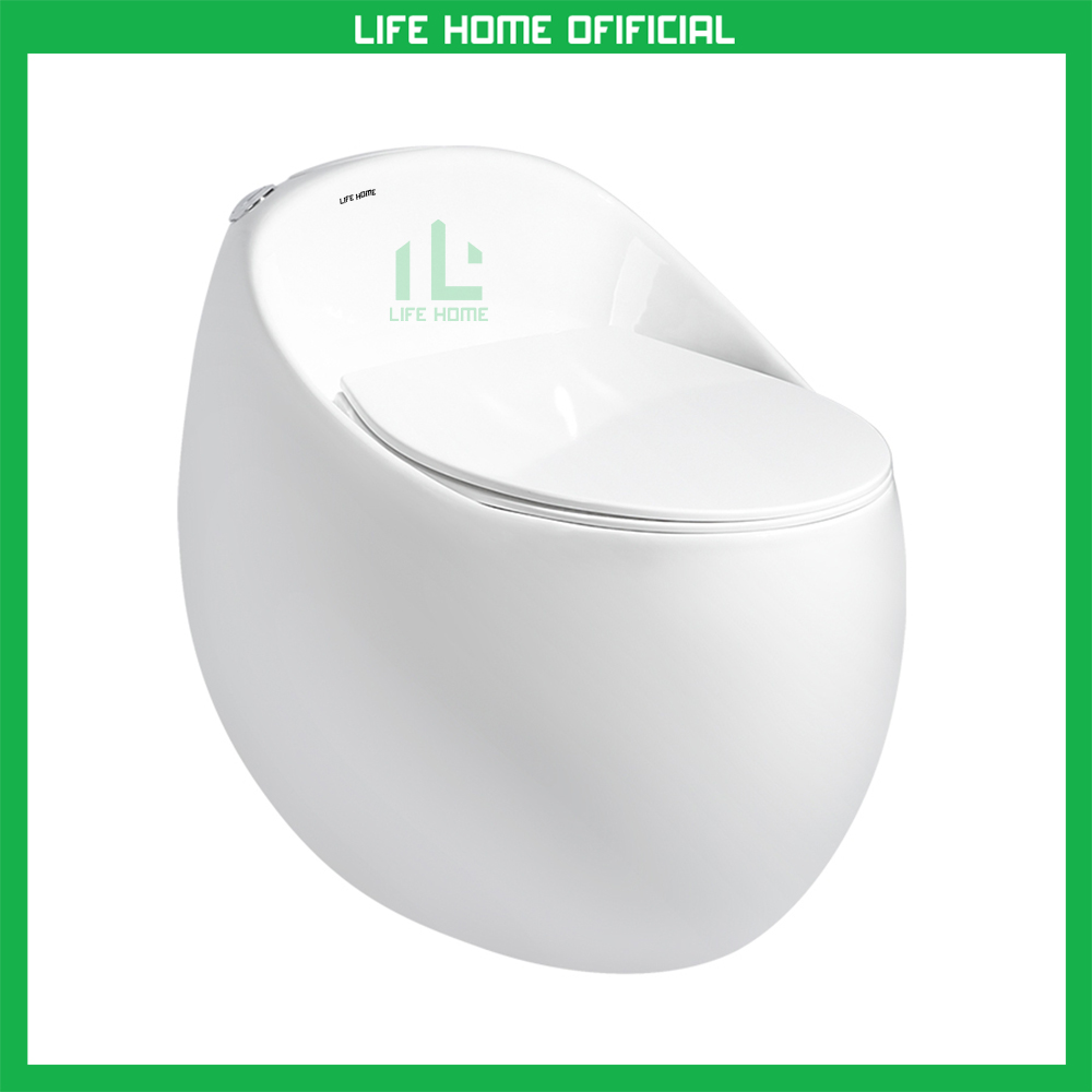 Bồn cầu liền khối hình trứng nắp êm