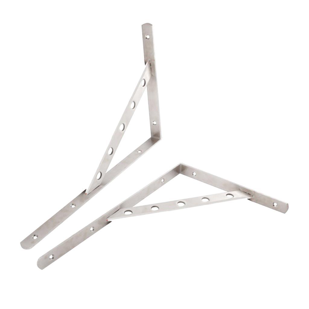 1 Pair Stainless  Shaped Wall Shelf Bracket Rack Support