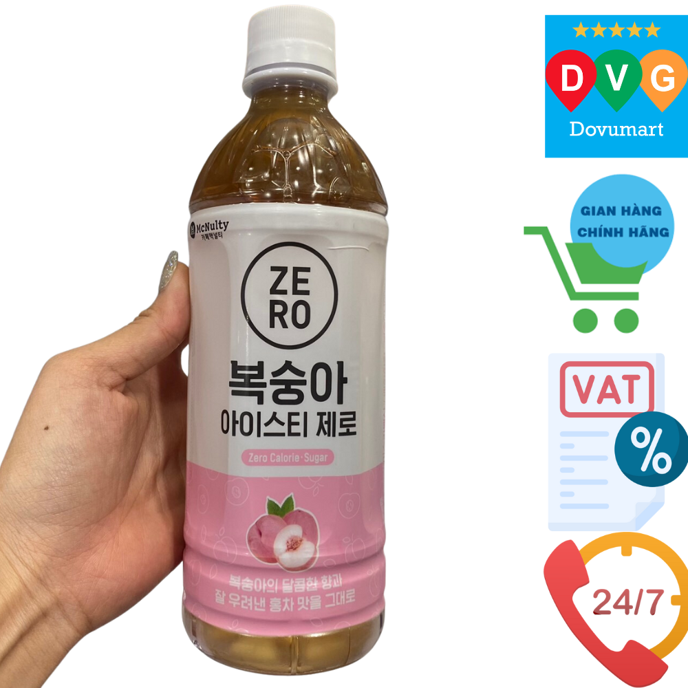 Nước Uống Icetea Vị Đào Hàn Quốc Chai 500ML / 맥널티) 복숭아 아이스티 제로 500ML