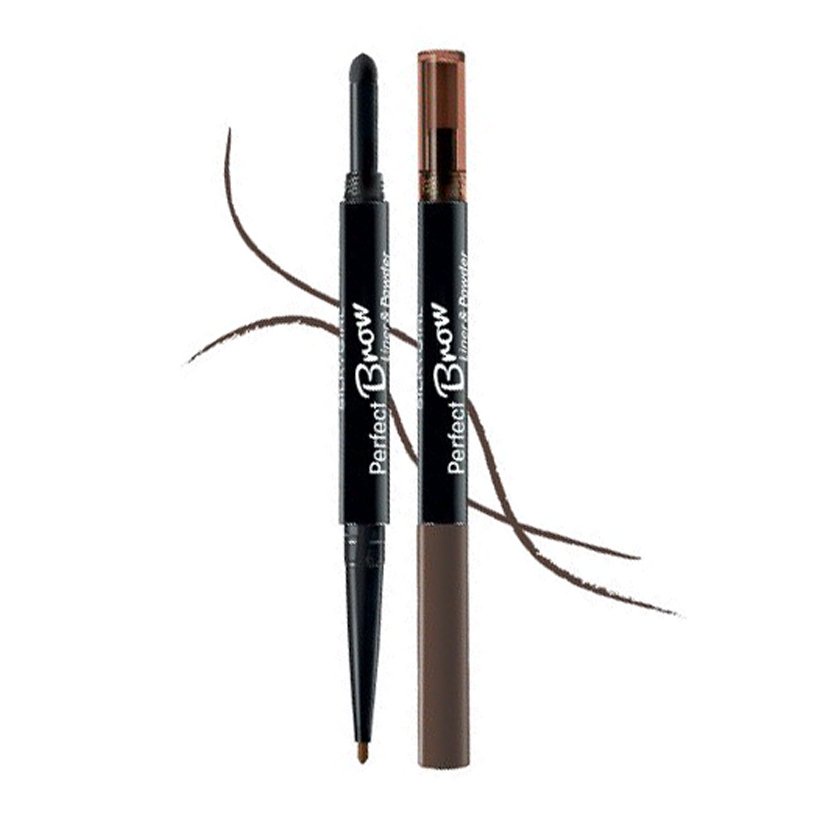 SILKYGIRL CHÌ ĐỊNH HÌNH MÀY 2 ĐẦU PERFECT BROW LINER &amp; POWDER 01 NATURAL BROWN