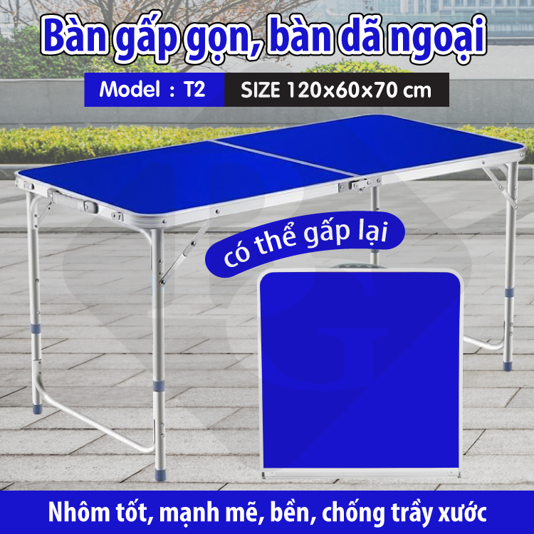 Bàn ghế xếp gọn  Siêu Nhẹ du lịch, dã ngoại, đi câu cá hoặc tiệc nướng ngoai trời bằng nhôm - Model T2