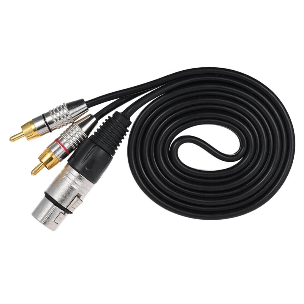 RCA Male to XLR Female Speaker Cable Y-Splitter Connector Adapter .0.0.3m