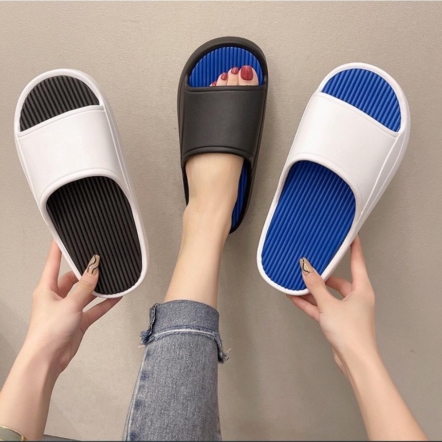 Dép bánh mì ulzzang nam nữ siêu dày đế 4cm êm mềm chống nước chất liệu cao cấp phong cách